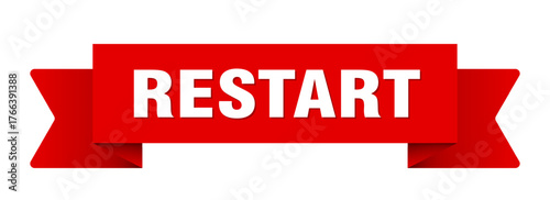 restart ribbon isolated on transparent background. restart ribbon