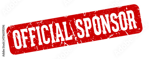 official sponsor rectangular sign. official sponsor stamp