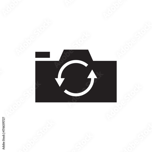 Solid Camera Front Back Switch Rotation Vector Icon