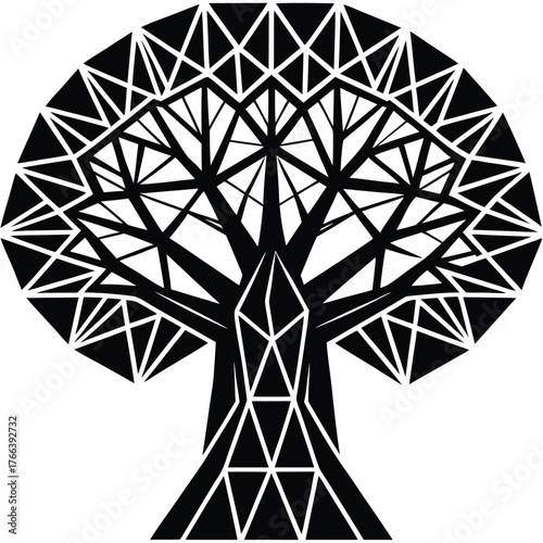 Baobab Tree Silhouette Vector for African Nature, Safari, and Eco Design