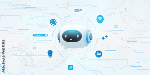 Agentic AI Chatbot System Network. Futuristic Artificial Intelligence with Machine Learning, Data Processing, and Advanced AI Technology on White Digital Background.