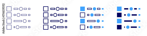 Configuration editor icon in 4 different styles. Thin Line, Line, Bold Line, Duotone. Duotone style. Editable stroke