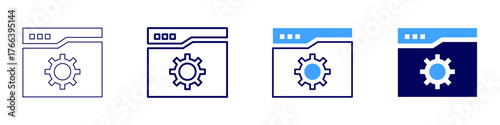 Configuration guide icon in 4 different styles. Thin Line, Line, Bold Line, Duotone. Duotone style. Editable stroke