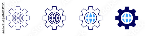 Configuration restore icon in 4 different styles. Thin Line, Line, Bold Line, Duotone. Duotone style. Editable stroke