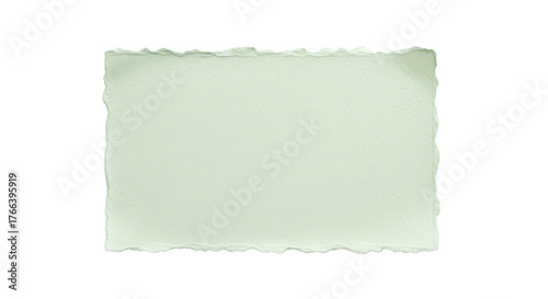 Torn edge paper sheet with light green color isolated PNG with Transparent Background