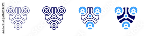 Connect chat icon in 4 different styles. Thin Line, Line, Bold Line, Duotone. Duotone style. Editable stroke