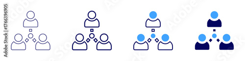 Connect client icon in 4 different styles. Thin Line, Line, Bold Line, Duotone. Duotone style. Editable stroke