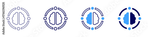 Connect collaboration icon in 4 different styles. Thin Line, Line, Bold Line, Duotone. Duotone style. Editable stroke