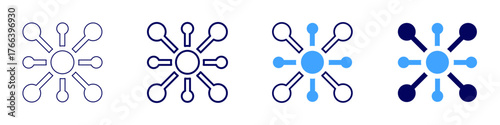 Connect cloud icon in 4 different styles. Thin Line, Line, Bold Line, Duotone. Duotone style. Editable stroke