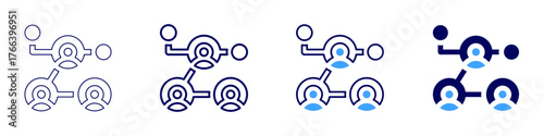 Connect community icon in 4 different styles. Thin Line, Line, Bold Line, Duotone. Duotone style. Editable stroke