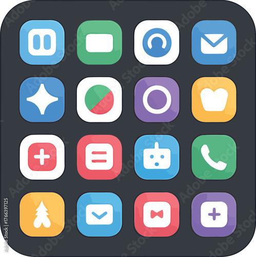 App Icons Collection: Modern Interface Design Elements Set for Applications or Web