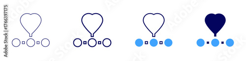 Connect method icon in 4 different styles. Thin Line, Line, Bold Line, Duotone. Duotone style. Editable stroke