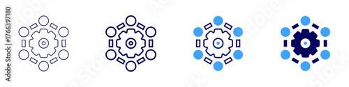 Connect media icon in 4 different styles. Thin Line, Line, Bold Line, Duotone. Duotone style. Editable stroke