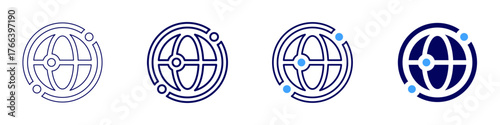 Connect metrics icon in 4 different styles. Thin Line, Line, Bold Line, Duotone. Duotone style. Editable stroke