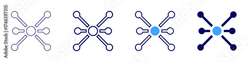 Connect vendor icon in 4 different styles. Thin Line, Line, Bold Line, Duotone. Duotone style. Editable stroke