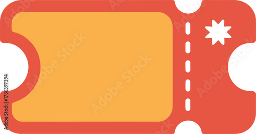 Orange Admission Ticket Pass Event Entry Coupon Voucher Discount Offer Invitation Blank Card