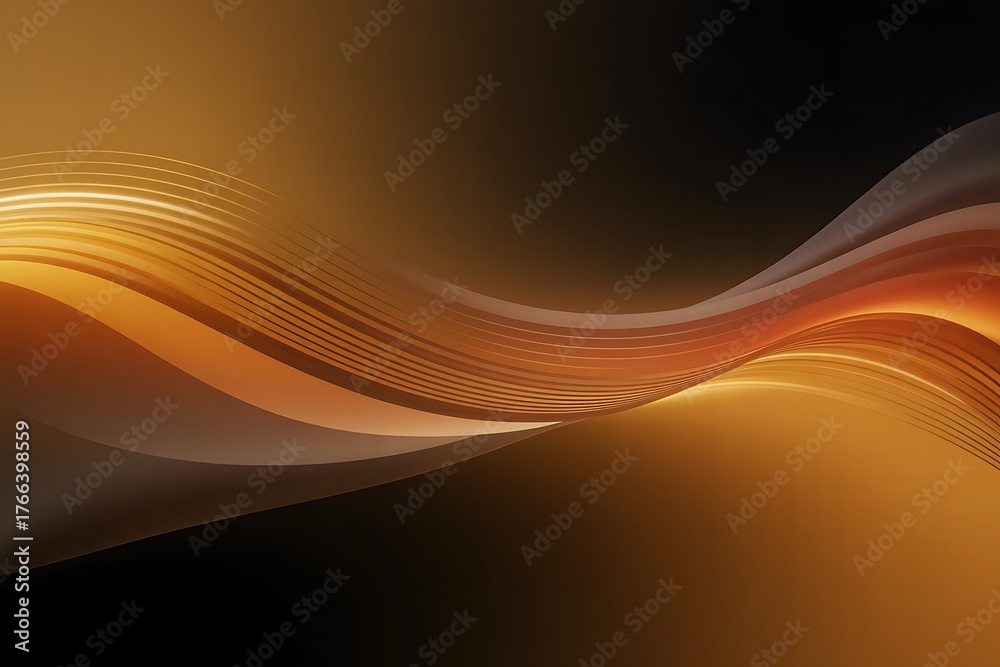 Fototapeta premium Golden amber abstract background with vertical noise texture and glowing glass effect, warm orange brown gradient for fashion banner, luxury web design, creative digital art and modern tech visual