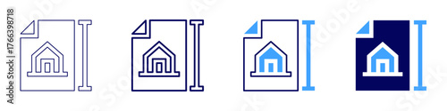 Project feasibility icon in 4 different styles. Thin Line, Line, Bold Line, Duotone. Duotone style. Editable stroke