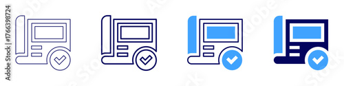 Project example icon in 4 different styles. Thin Line, Line, Bold Line, Duotone. Duotone style. Editable stroke
