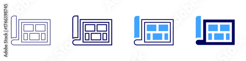 Project governance icon in 4 different styles. Thin Line, Line, Bold Line, Duotone. Duotone style. Editable stroke