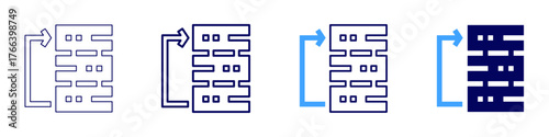 Project format icon in 4 different styles. Thin Line, Line, Bold Line, Duotone. Duotone style. Editable stroke