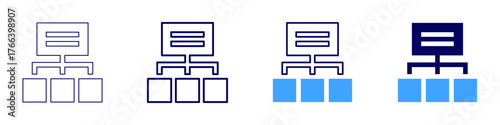 Project milestone icon in 4 different styles. Thin Line, Line, Bold Line, Duotone. Duotone style. Editable stroke