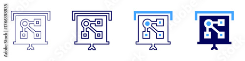 Project presentation icon in 4 different styles. Thin Line, Line, Bold Line, Duotone. Duotone style. Editable stroke