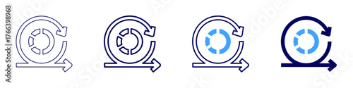 Project scope icon in 4 different styles. Thin Line, Line, Bold Line, Duotone. Duotone style. Editable stroke
