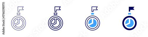 Project schedule icon in 4 different styles. Thin Line, Line, Bold Line, Duotone. Duotone style. Editable stroke