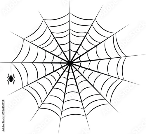 Spiderweb varieties set. Black mesh patterns with halloween party ornament. Sticky trap of intertwining dangerous