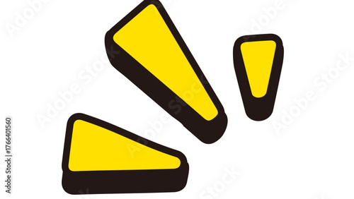 A glossy yellow warning sign or icon with an exclamation mark symbol is a crucial web element illustration