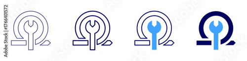 Alignment repair icon in 4 different styles. Thin Line, Line, Bold Line, Duotone. Duotone style. Editable stroke