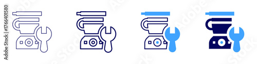 Appliance repair icon in 4 different styles. Thin Line, Line, Bold Line, Duotone. Duotone style. Editable stroke