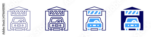 Repair shop icon in 4 different styles. Thin Line, Line, Bold Line, Duotone. Duotone style. Editable stroke