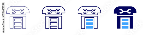 Repairing icon in 4 different styles. Thin Line, Line, Bold Line, Duotone. Duotone style. Editable stroke