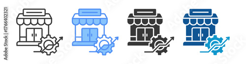 Market Entry Strategy Icon Set Multiple Style Collection