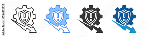 Risk Management Icon Set Multiple Style Collection