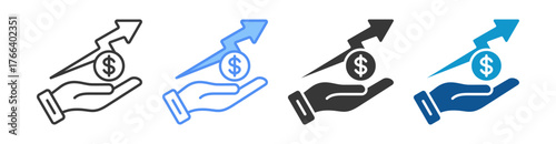 Growth Icon Set Multiple Style Collection