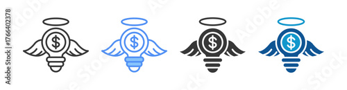 Angel Investor Icon Set Multiple Style Collection