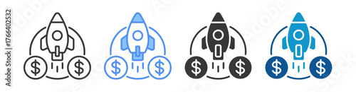 Startup Icon Set Multiple Style Collection
