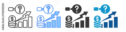 Sales Forecasting Icon Set Multiple Style Collection