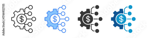 Fintech Icon Set Multiple Style Collection