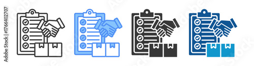 Trade Agreement Icon Set Multiple Style Collection