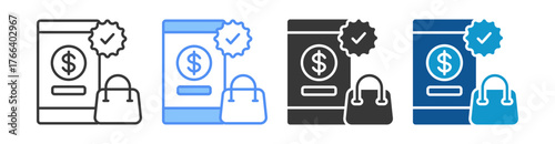 Online Shop Icon Set Multiple Style Collection