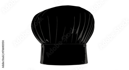 Classic black chef's hat symbolizes culinary expertise and kitchen professionalism