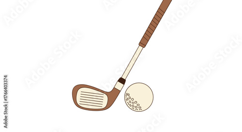 Get ready to tee off with this classic golf club and ball for your next sports project or golfing promotion, perfect for a clean, minimalist design