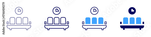 Sofa nest icon in 4 different styles. Thin Line, Line, Bold Line, Duotone. Duotone style. Editable stroke