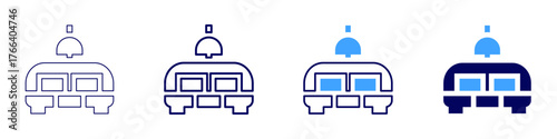 Sofa slider icon in 4 different styles. Thin Line, Line, Bold Line, Duotone. Duotone style. Editable stroke