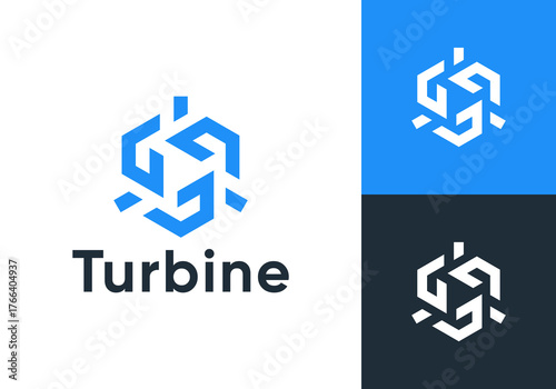 hexagon abstract logo design. good for business express logistics delivery symbol vector concept	
