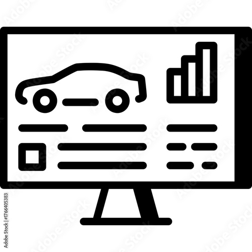 Car analytics icon showing diagnostics or vehicle performance data